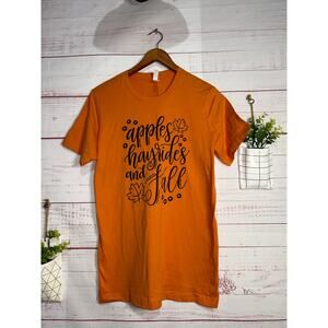 New | Apple’s , Hayrides & Fall Bella Canvas Printed Tee | Women’s Medium